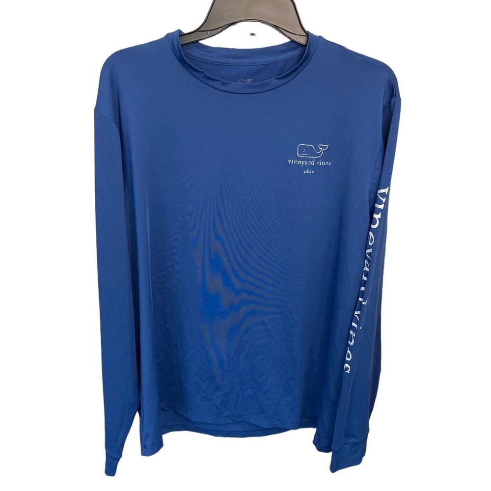 Vineyard Vines Performance OHIO‎ Long Sleeve Tee Size Medium Blue